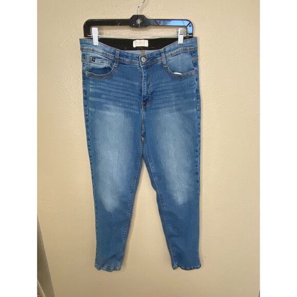 Curve Appeal Womens Mid Rise Slim Fit Jeans 10/30 Medium Wash Denim Stretch - Picture 2 of 8